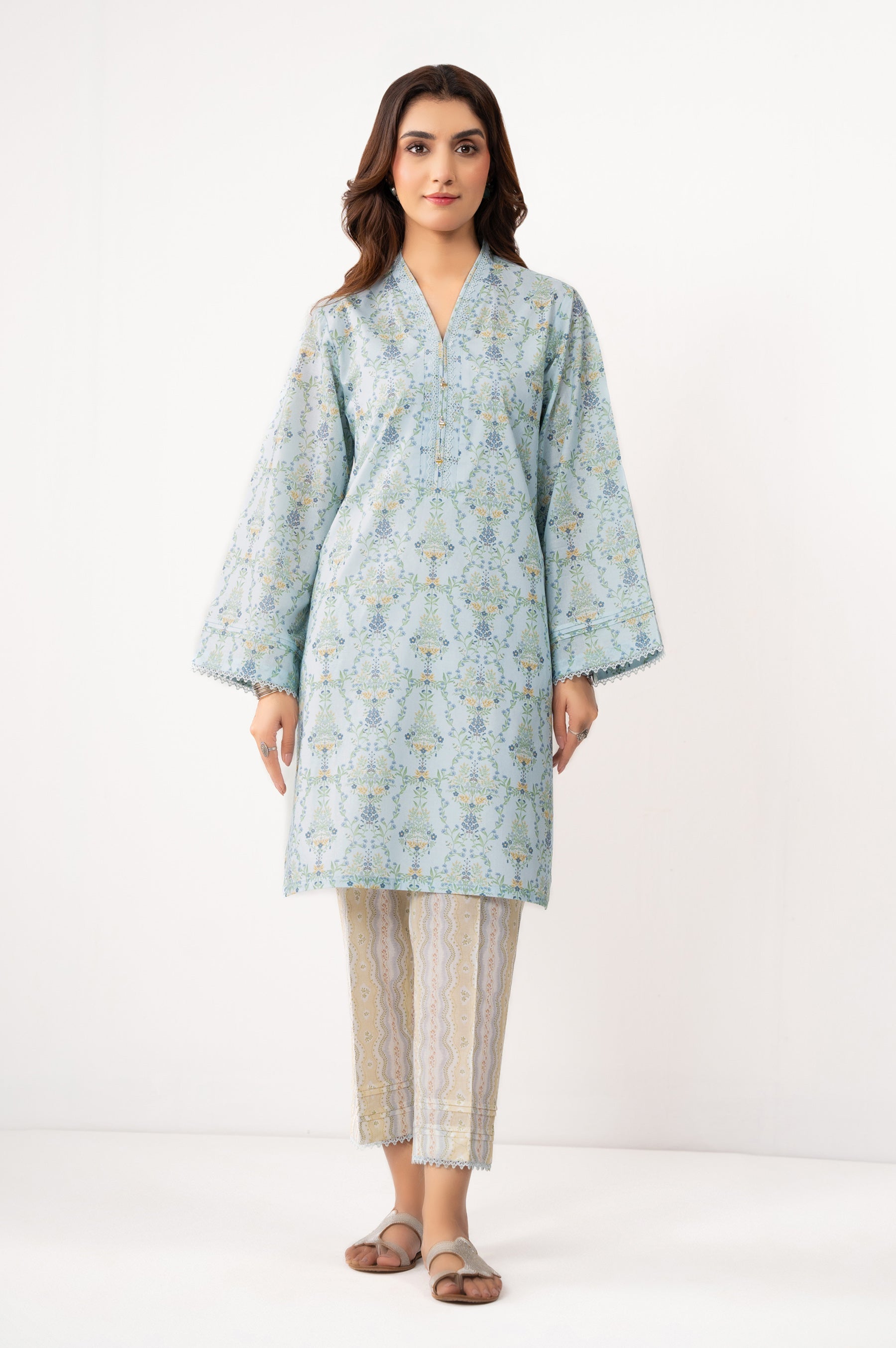 STITCHED PRINTED SHIRT BOTTOM