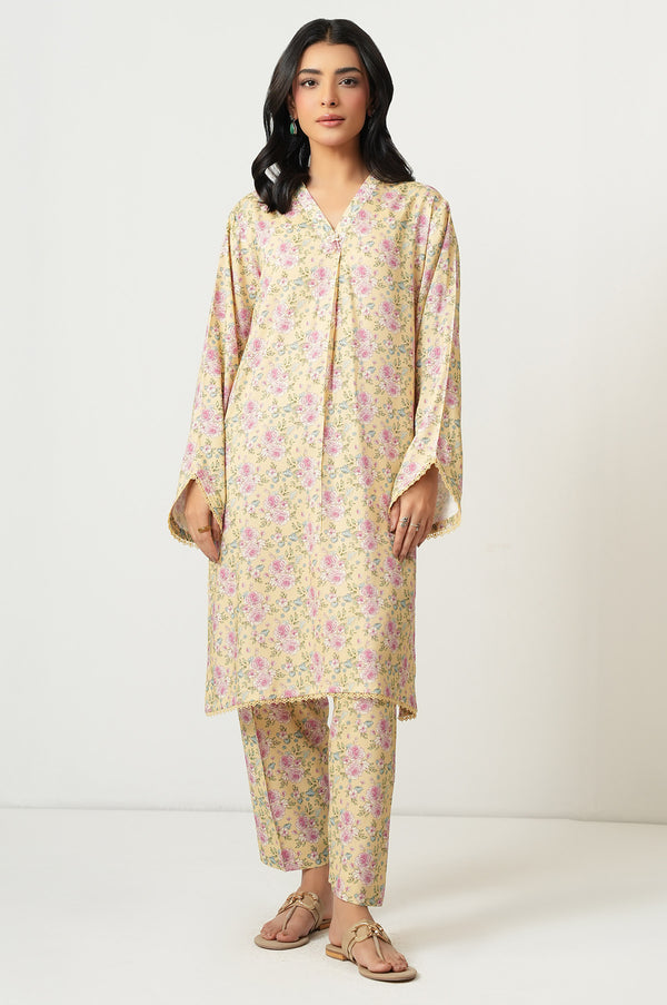 Stitched 2 Piece Printed Cotton Viscose Karandi Suit