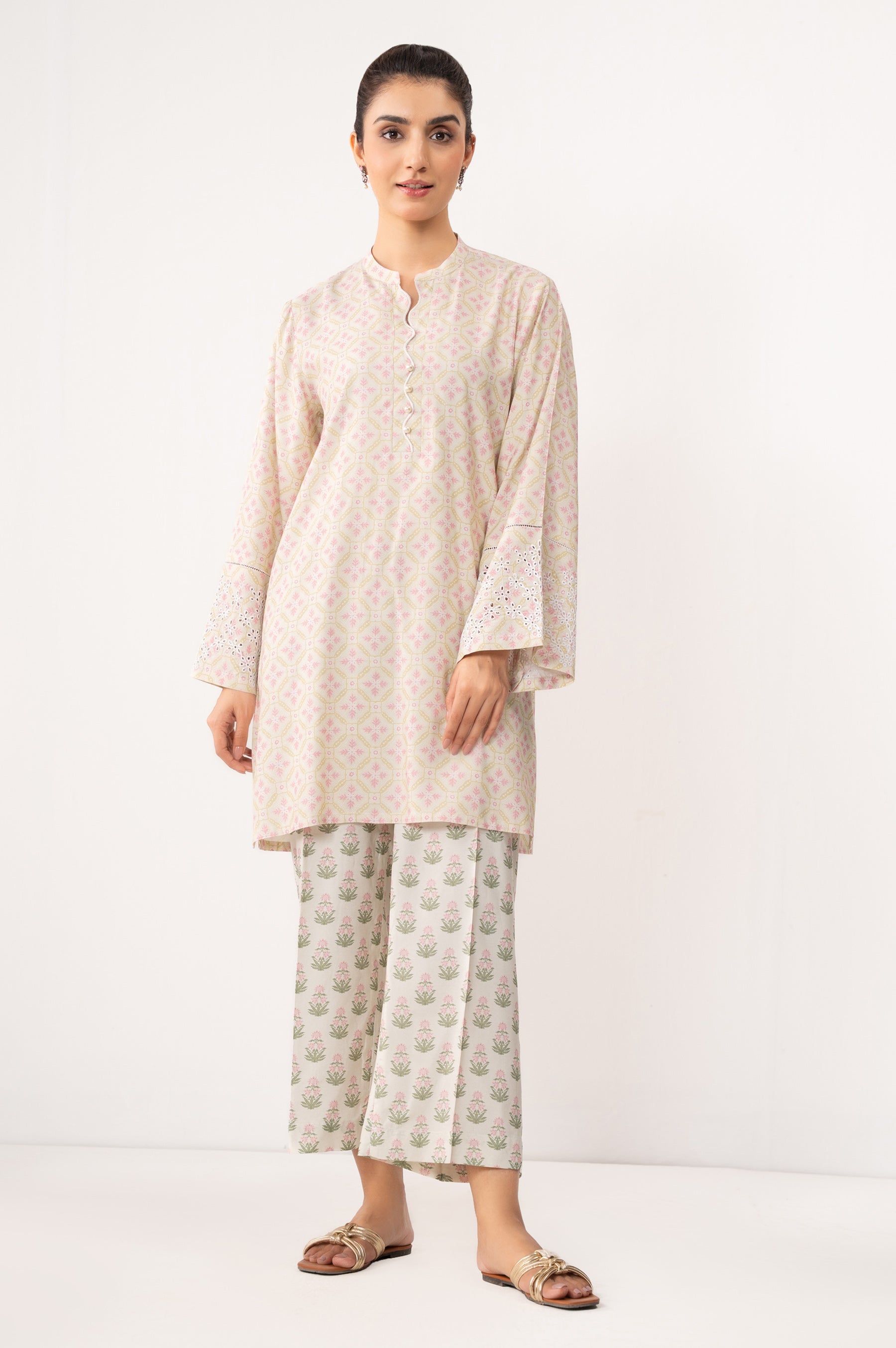 Stitched 2 Piece Printed Cotton Viscose Karandi Suit