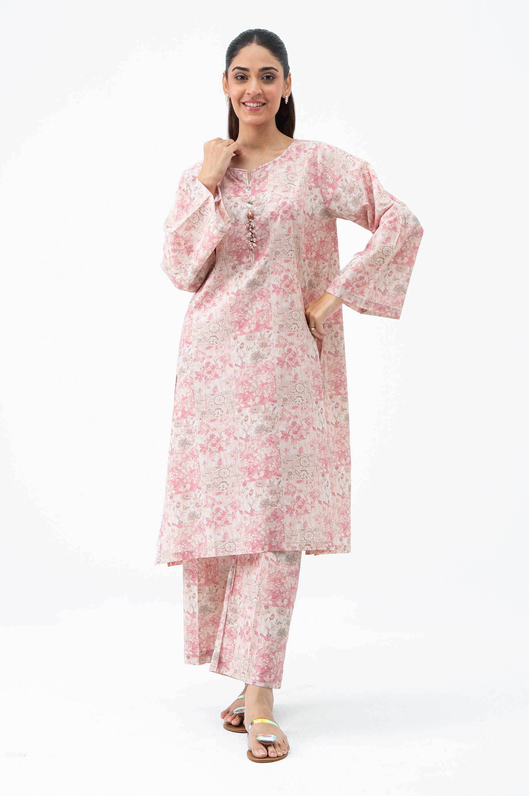 STITCHED PRINTED SHIRT BOTTOM