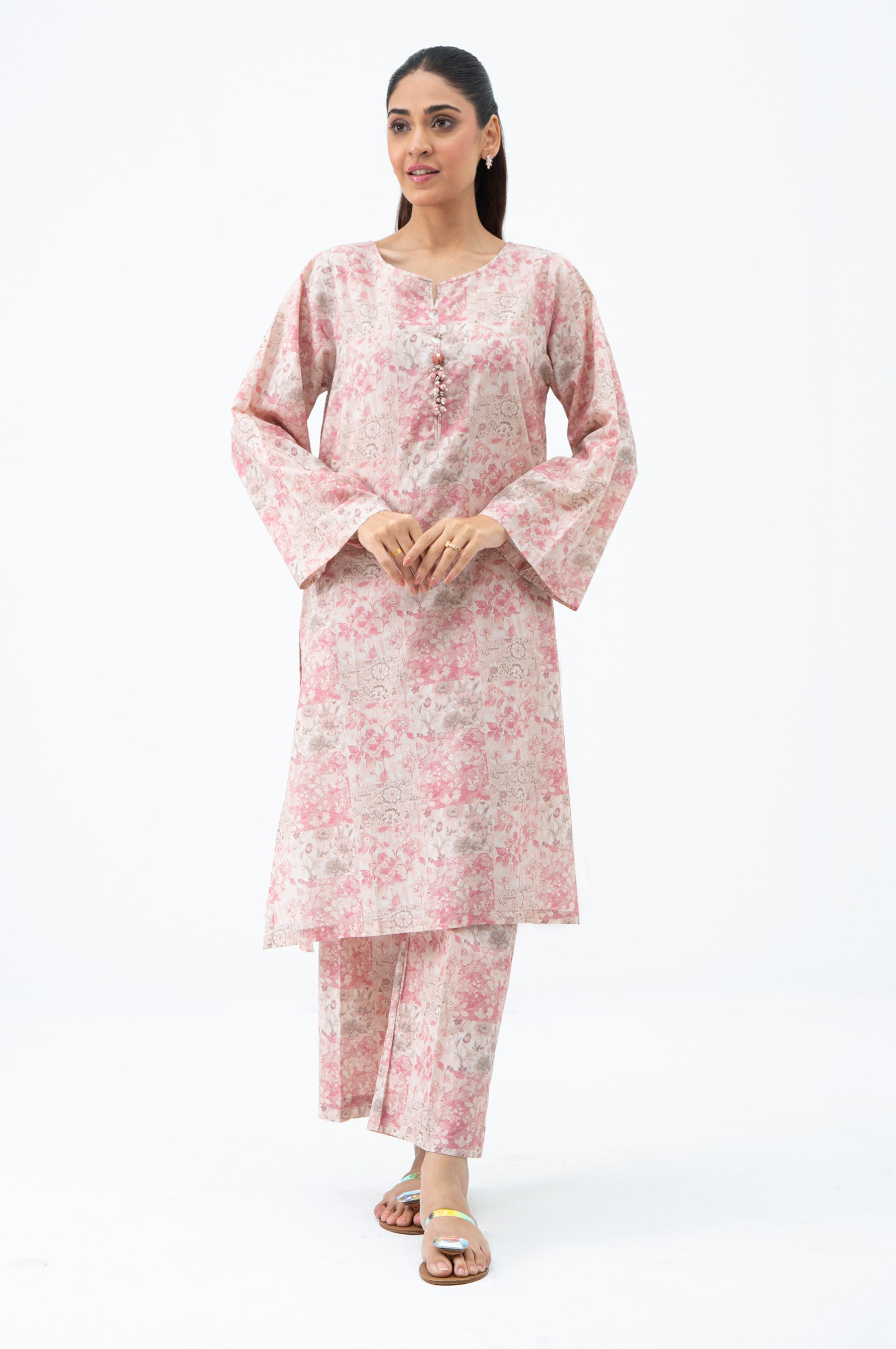 STITCHED PRINTED SHIRT BOTTOM