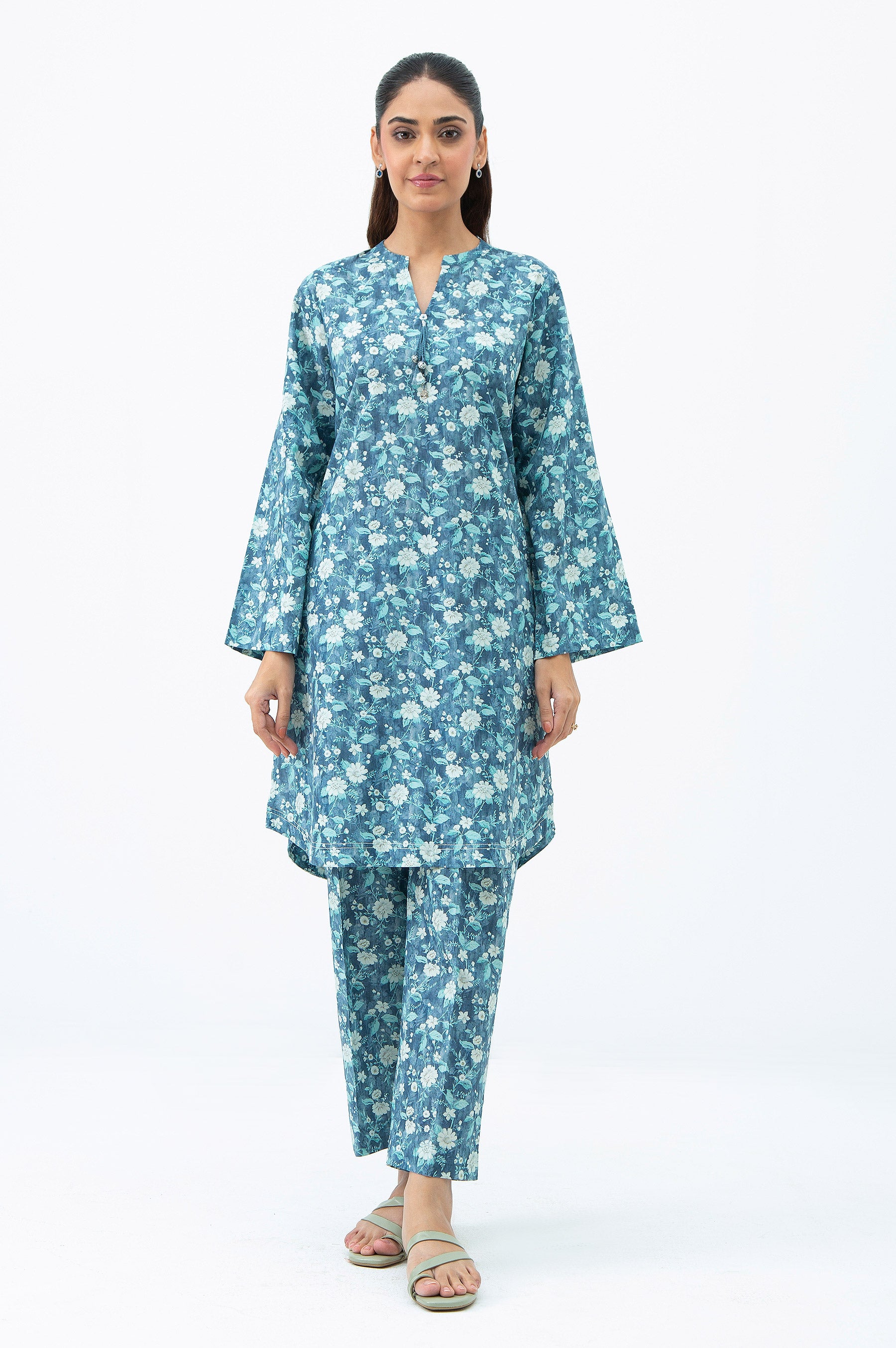 STITCHED PRINTED SHIRT BOTTOM