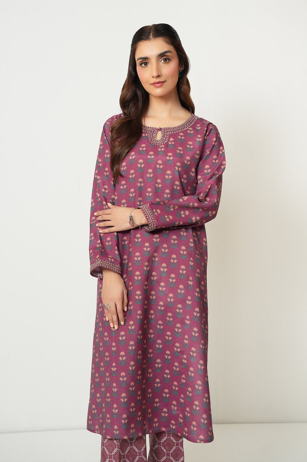 STITCHED PRINTED SHIRT BOTTOM