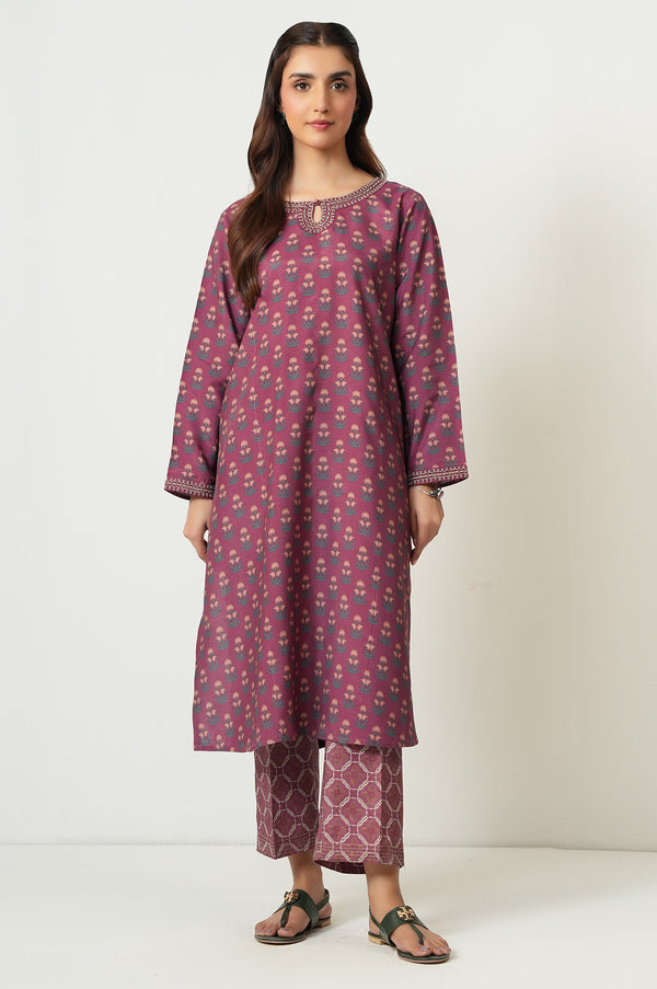 Stitched 2 Piece Digital Printed Cotton Linen Viscose Suit