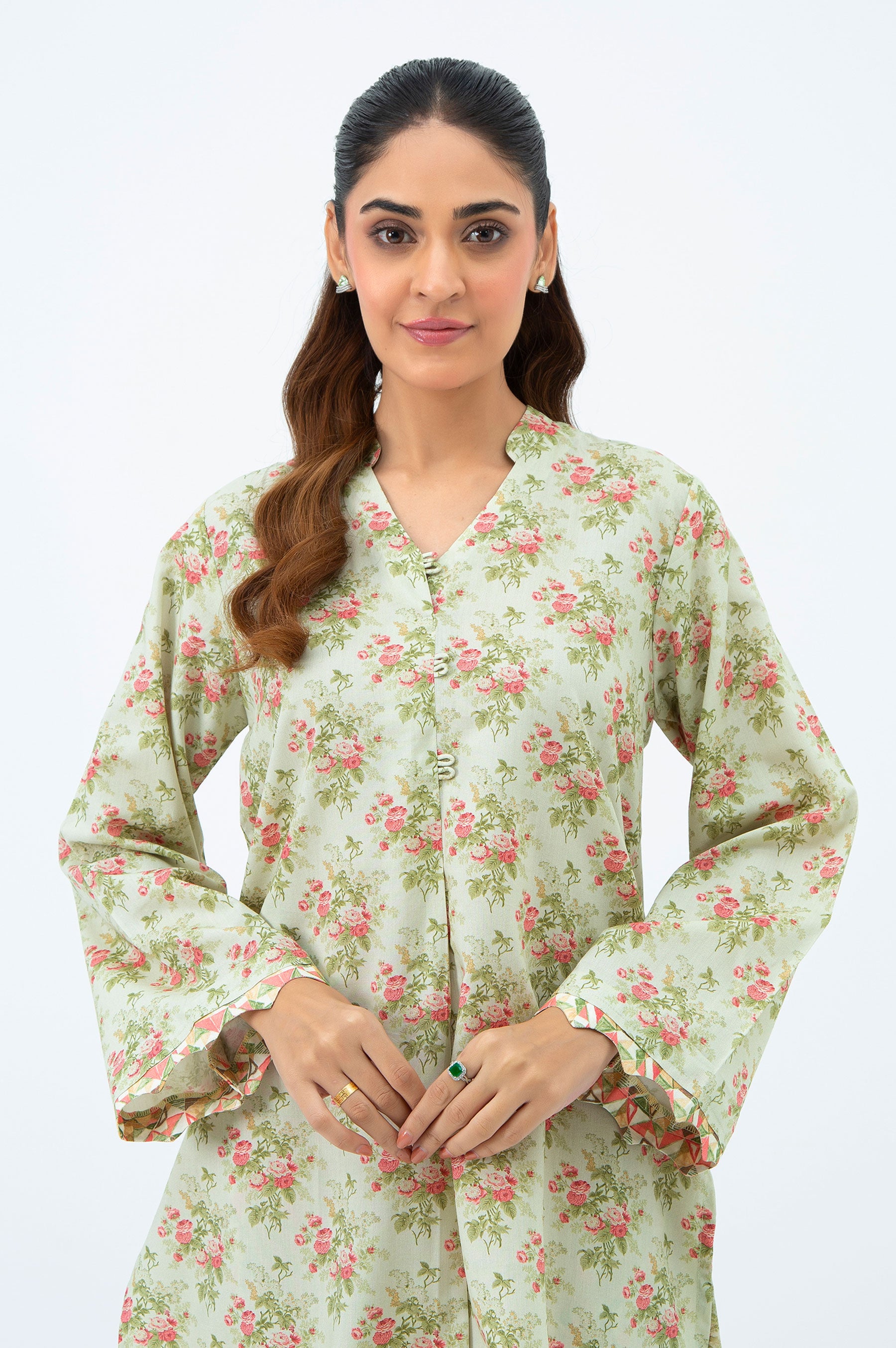 STITCHED PRINTED SHIRT BOTTOM