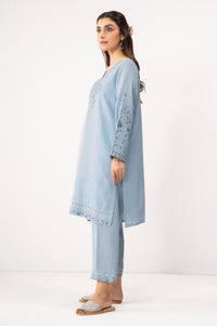 STITCHED EMBROIDERED COTTON LINEN VISCOSE SHIRT BOTTOM