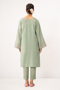 STITCHED EMBROIDERED COTTON LINEN SUIT