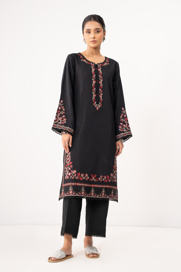 Stitched 2 Piece Embroidered Cotton Linen Viscose Suit