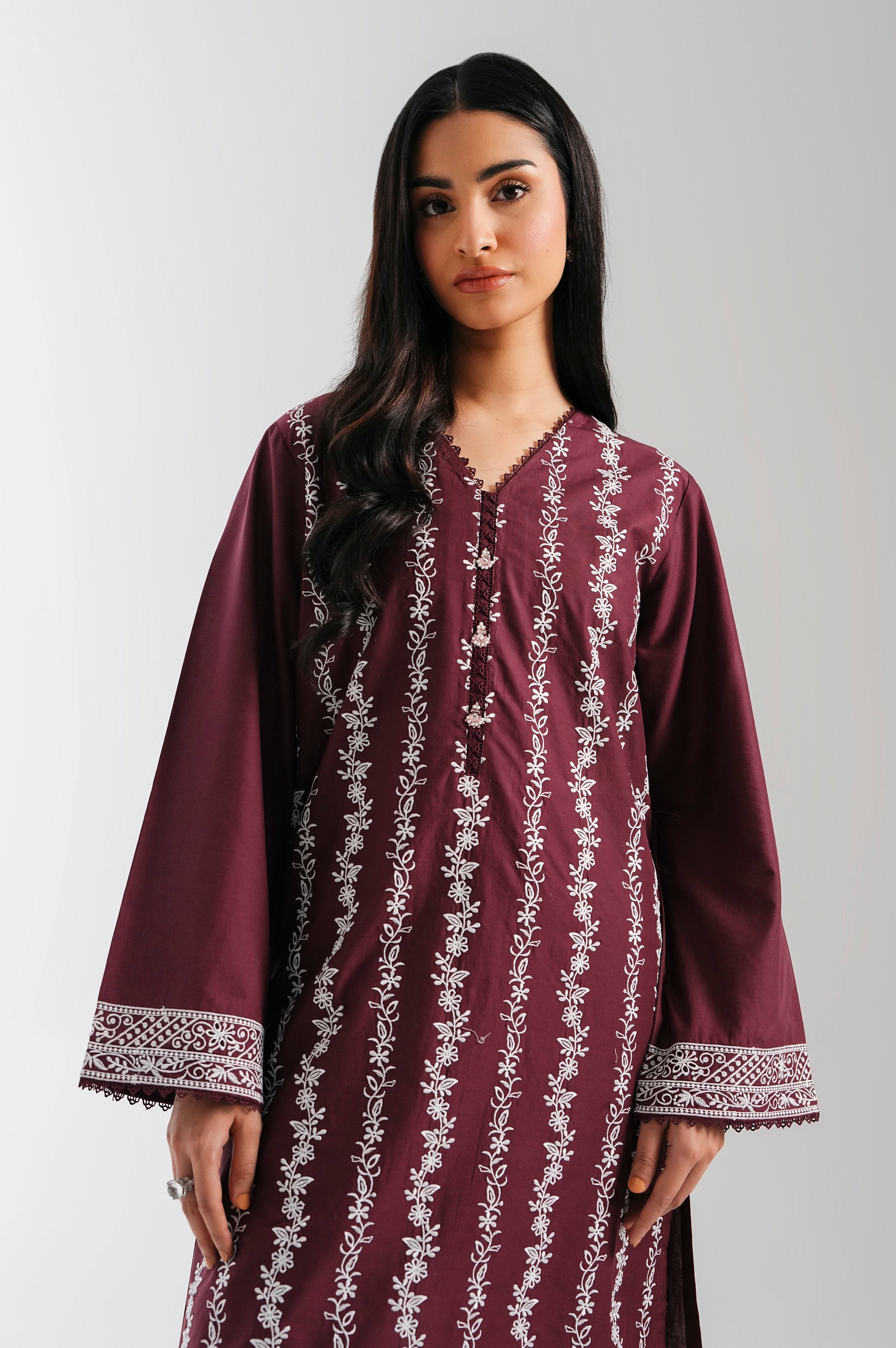 STITCHED CHIKANKARI SHIRT BOTTOM