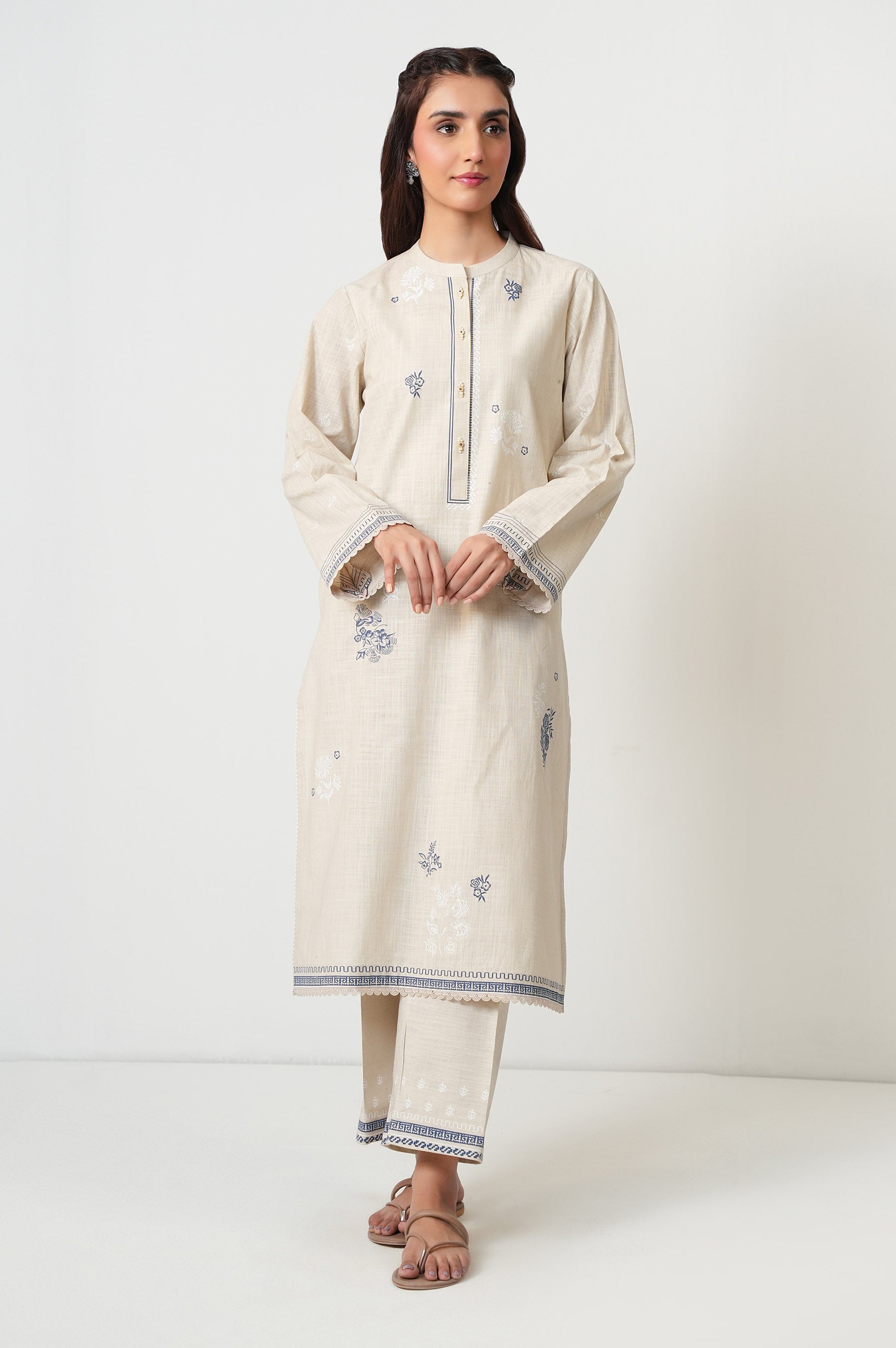 STITCHED PRINTED SHIRT BOTTOM