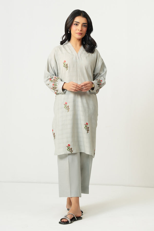 Stitched 2 Piece Embroidered Tetra Checks Suit