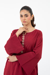 EMBROIDERED CAMBRIC STITCHED 2 PIECE SUIT