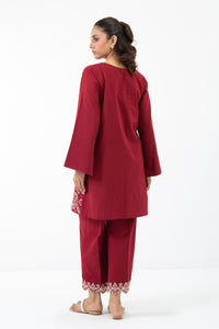 EMBROIDERED CAMBRIC STITCHED 2 PIECE SUIT