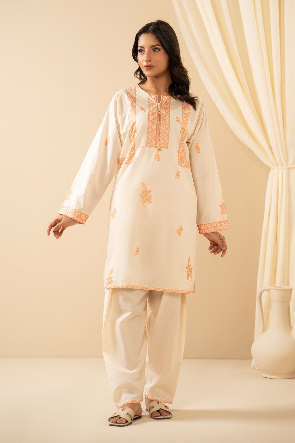 STITCHED PRINTED SLUB SUIT