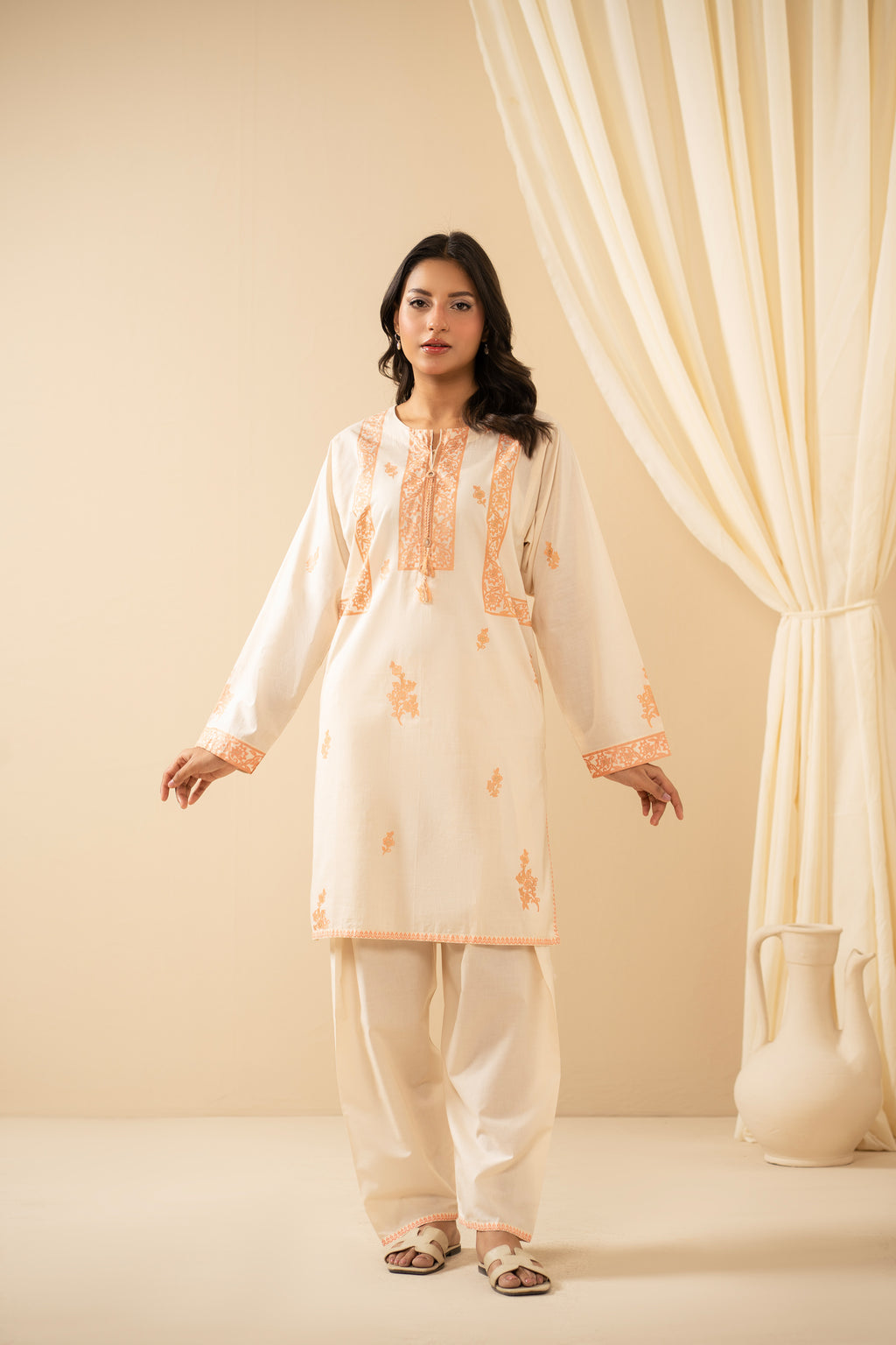 STITCHED PRINTED SLUB SUIT