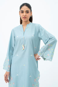 EMBROIDERED SLUB LAWN STITCHED SHIRT BOTTOM SUIT