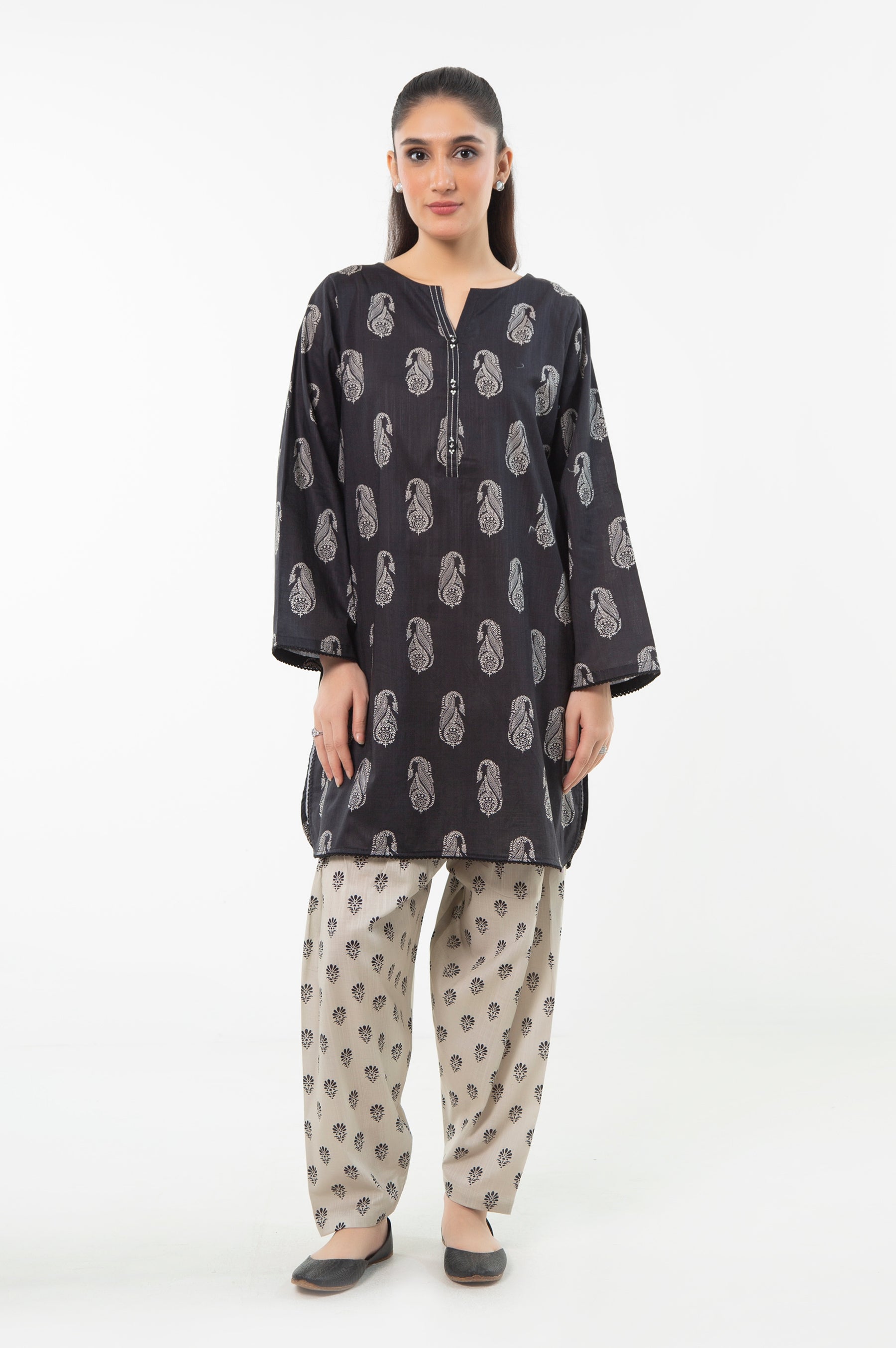 STITCHED PRINTED SHIRT BOTTOM