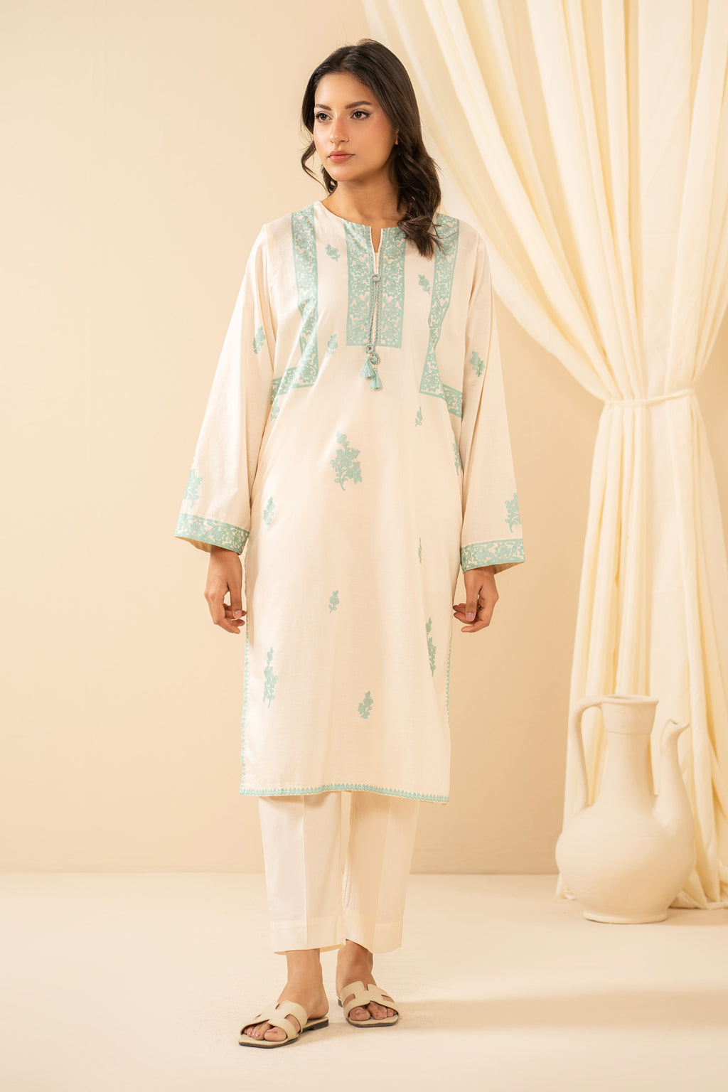 PRINTED SLUB STITCHED 2 PIECE SUIT