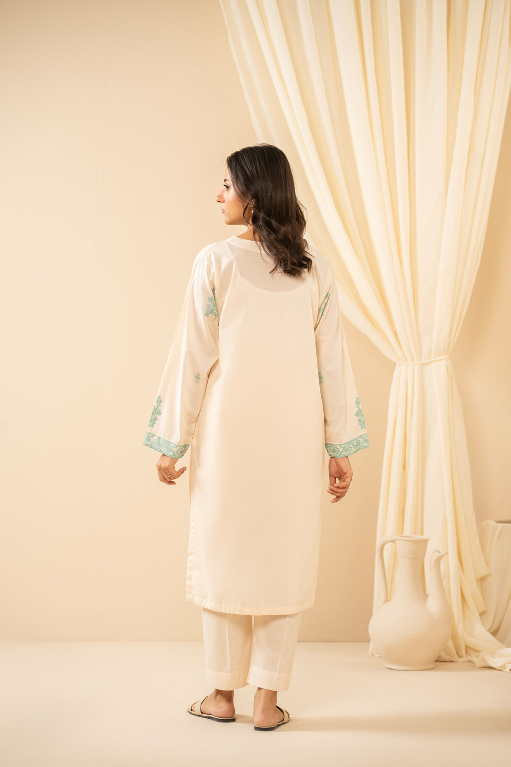 PRINTED SLUB STITCHED 2 PIECE SUIT