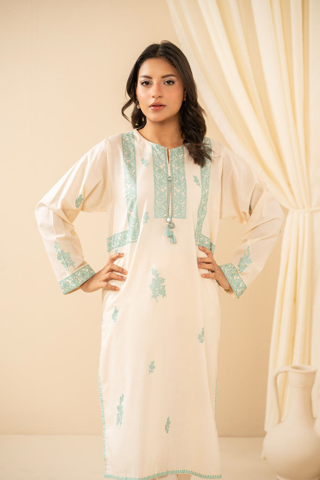 PRINTED SLUB STITCHED 2 PIECE SUIT