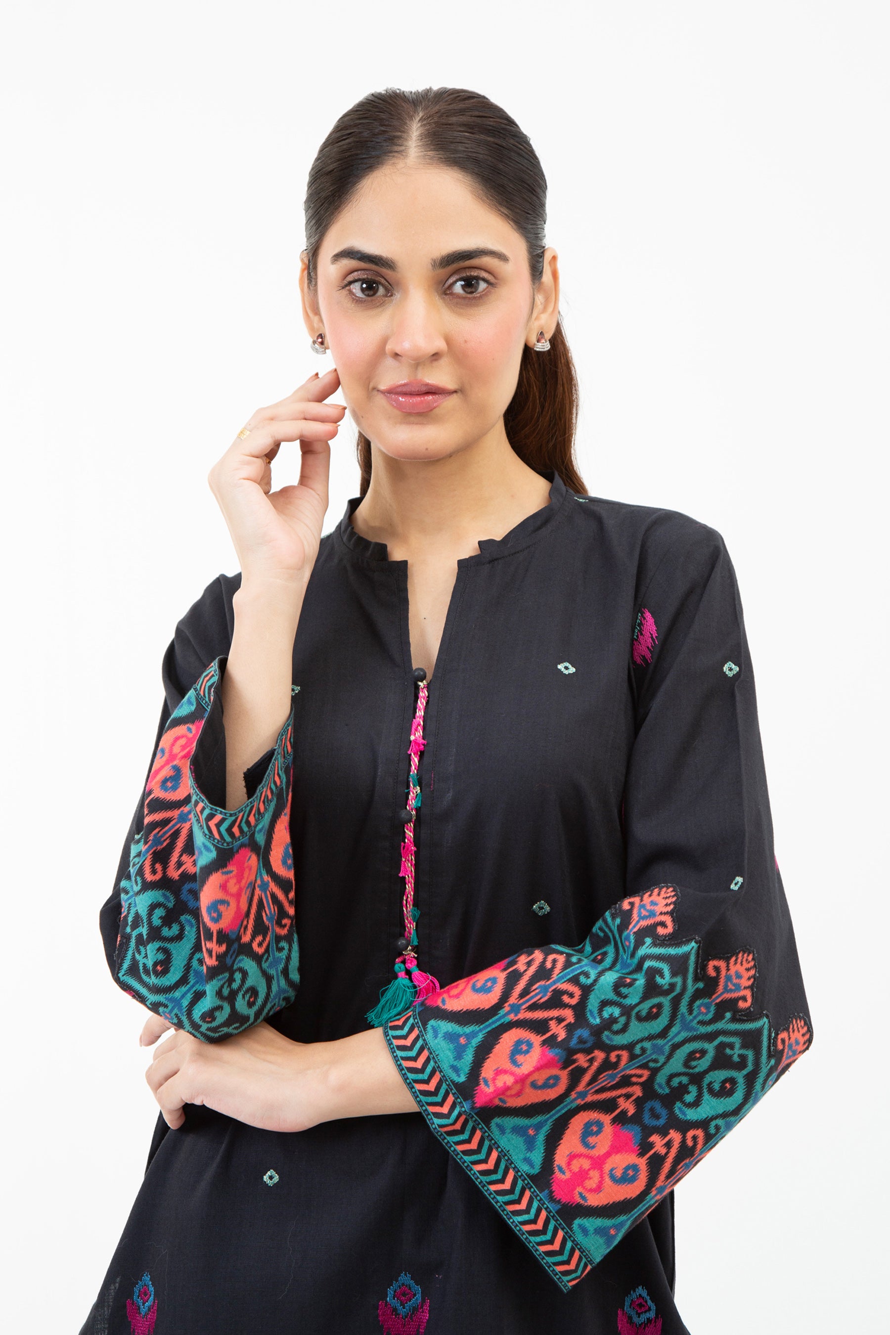 STITCHED EMBROIDERED BOTH SIDE SLUB SUIT