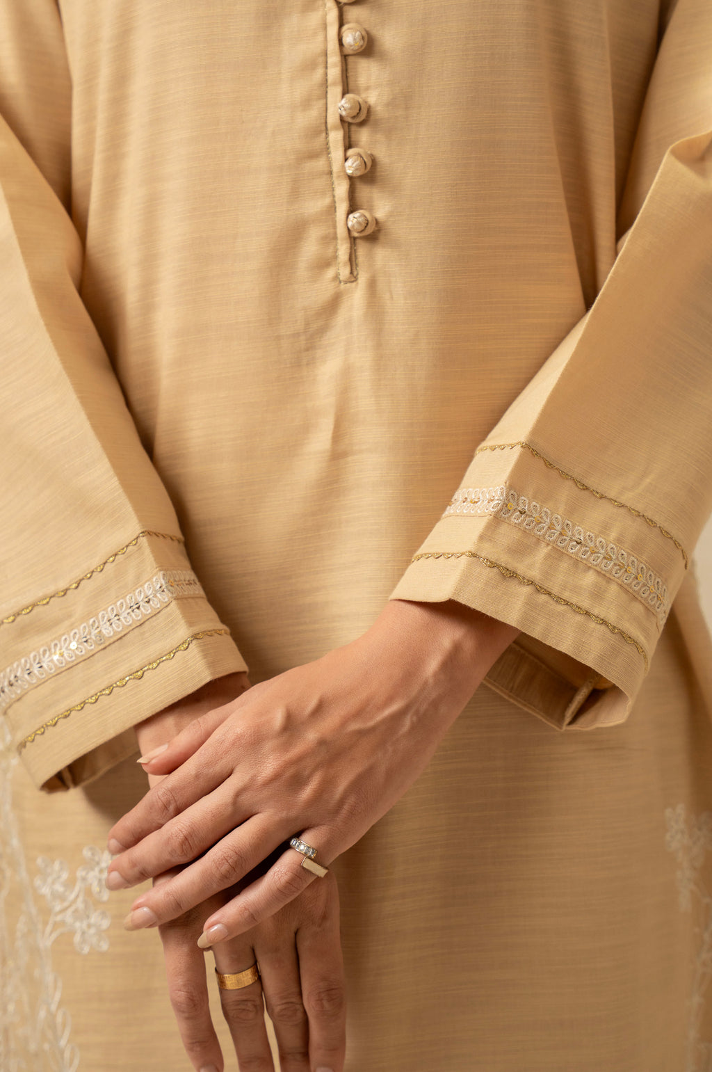 STITCHED DYED EMBROIDERED SUIT