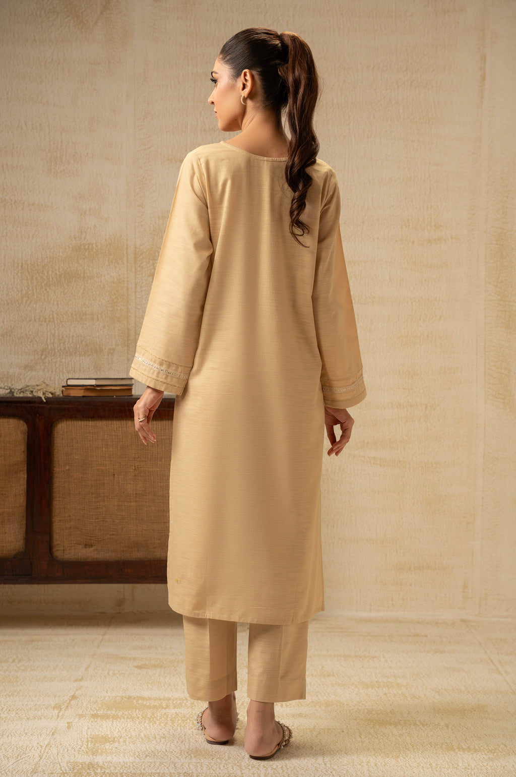STITCHED DYED EMBROIDERED SUIT
