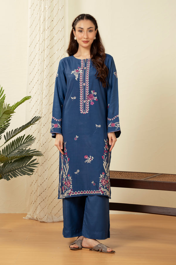 STITCHED DYED EMBROIDERED SUIT