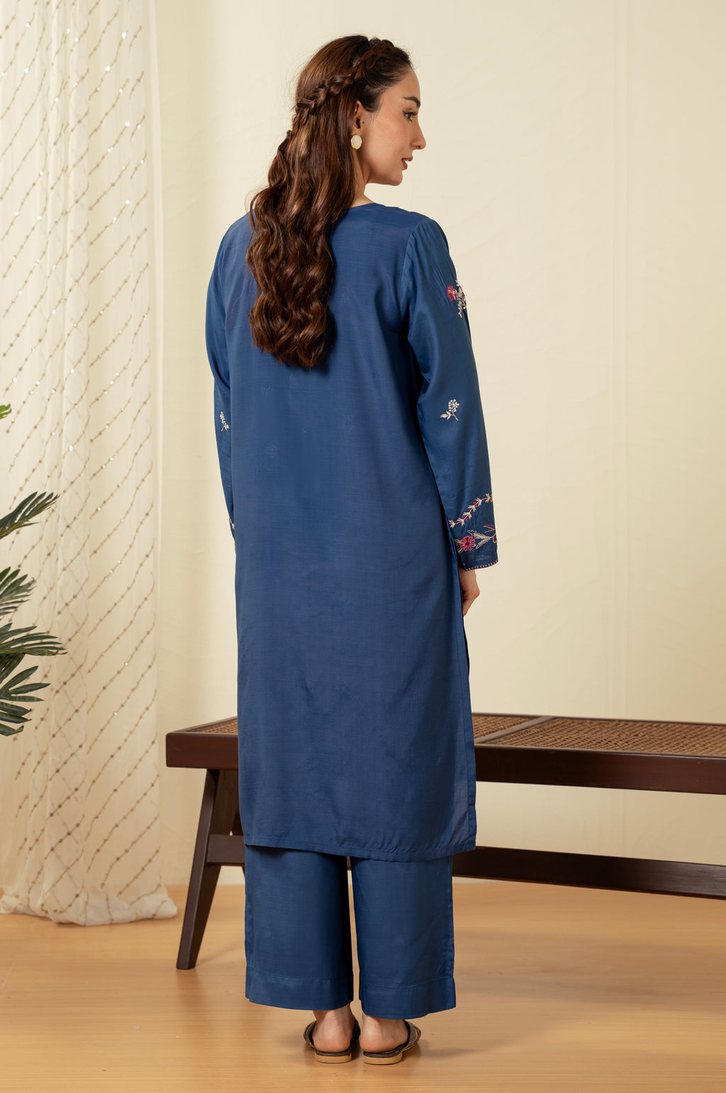 STITCHED DYED EMBROIDERED SUIT