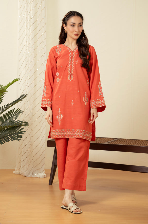 STITCHED DYED EMBROIDERED SUIT