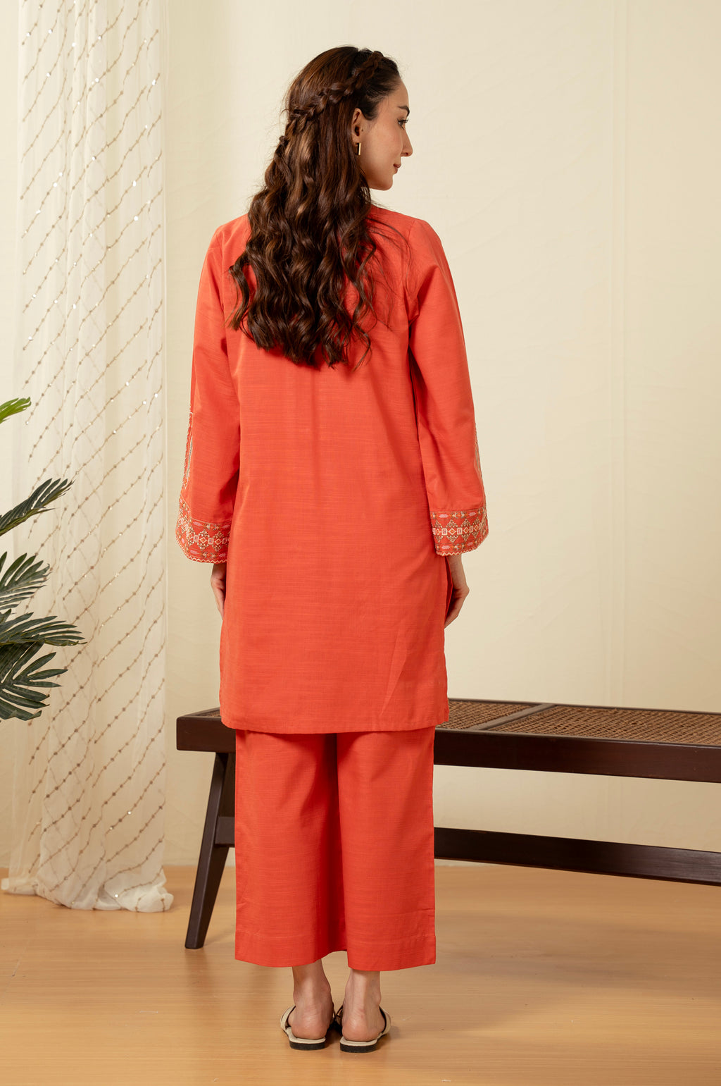 STITCHED DYED EMBROIDERED SUIT