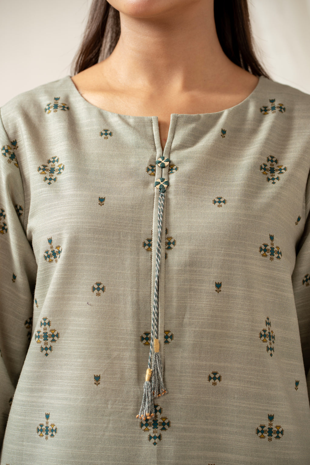 STITCHED PRINTED SHIRT BOTTOM