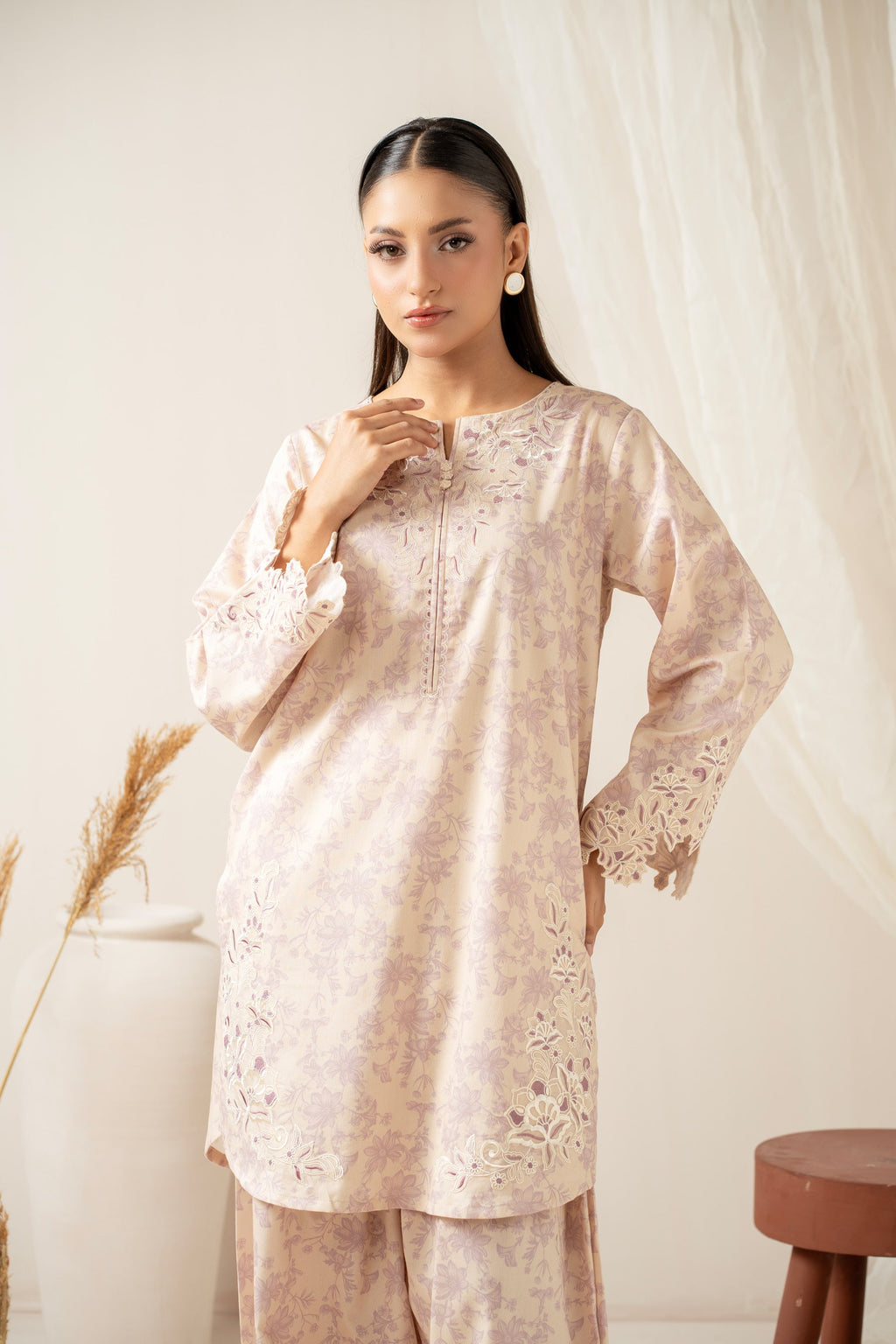 STITCHED EMBROIDERED SHIRT BOTTOM (FACTORY E-OUTLET)
