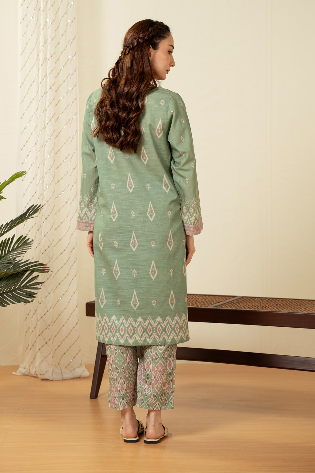 STITCHED PRINTED SHIRT BOTTOM