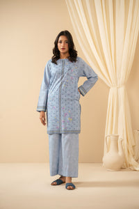 STITCHED PRINTED COTTON LINEN VISCOSE SUIT