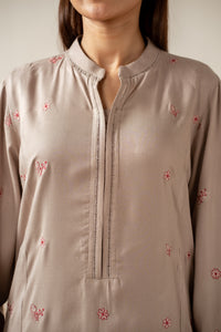 STITCHED EMBROIDERED SHIRT BOTTOM