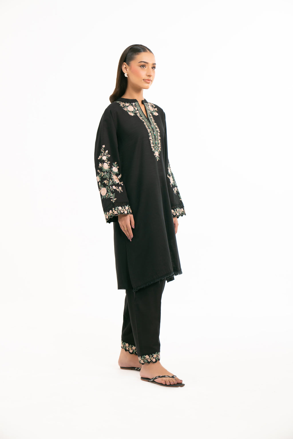 STITCHED DYED EMBROIDERED SUIT