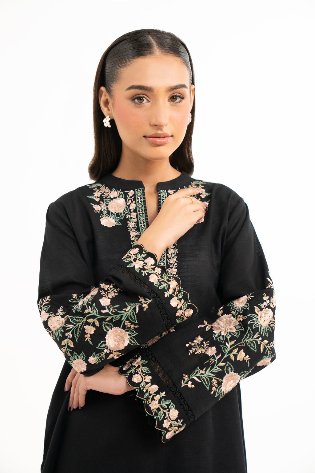 STITCHED DYED EMBROIDERED SUIT