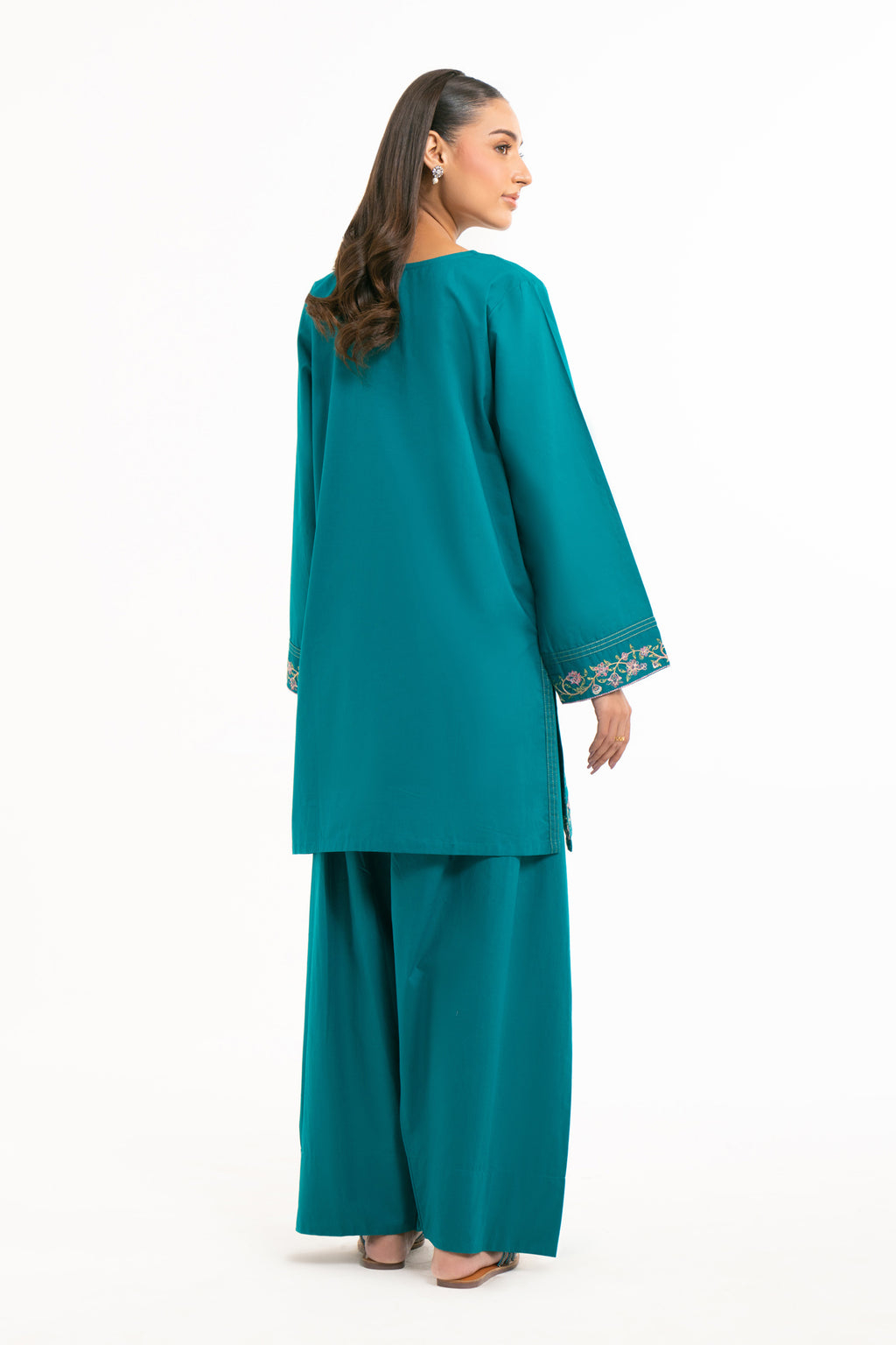 EMBROIDERED CAMBRIC STITCHED 2 PIECE SUIT