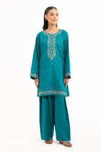 EMBROIDERED CAMBRIC STITCHED 2 PIECE SUIT