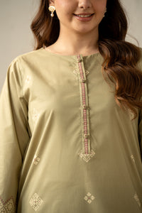 PRINTED SLUB LAWN STITCHED 2 PIECE SUIT