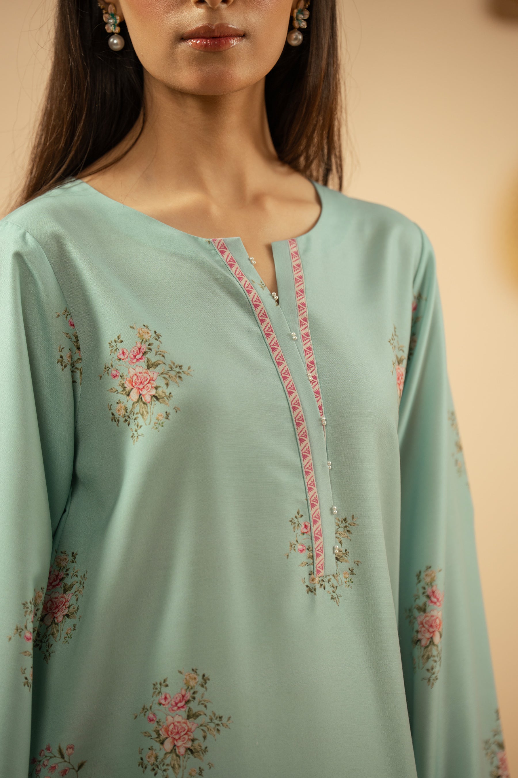 PRINTED POLY CAMBRIC STITCHED 2 PIECE SUIT