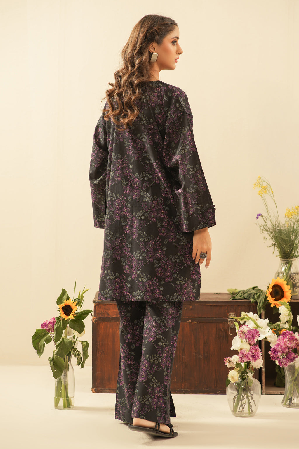 PRINTED CAMBRIC STITCHED 2 PIECE SUIT