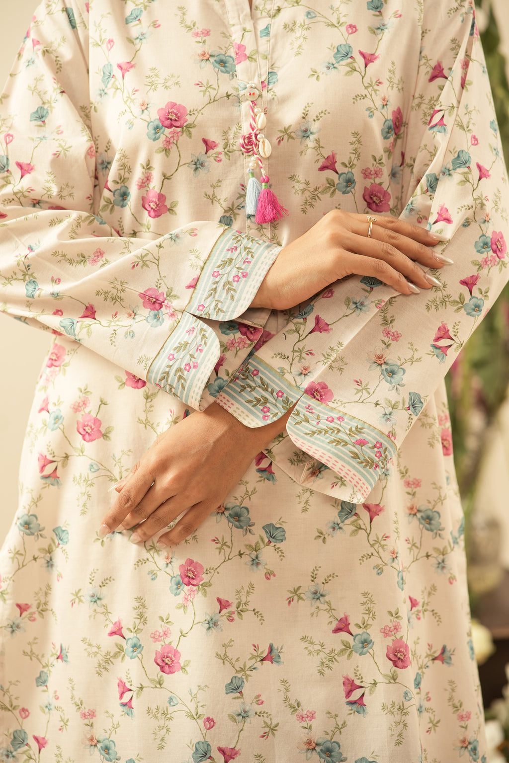 PRINTED CAMBRIC STITCHED 2 PIECE SUIT