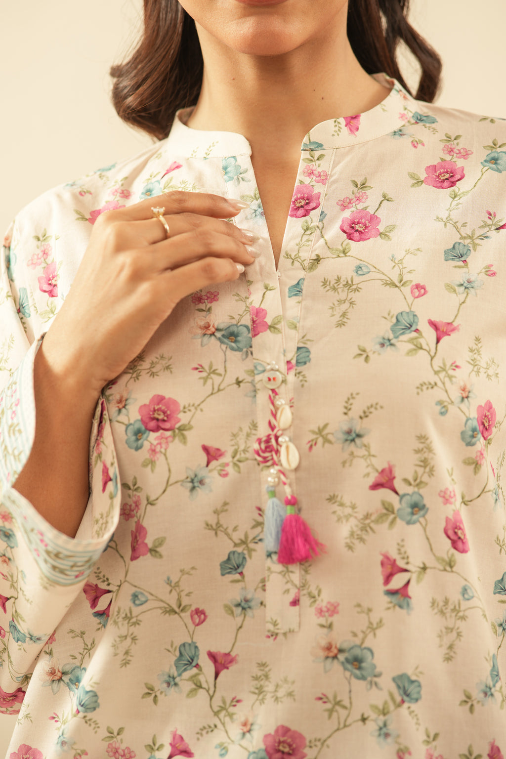 PRINTED CAMBRIC STITCHED 2 PIECE SUIT