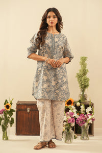 PRINTED CAMBRIC STITCHED 2 PIECE SUIT