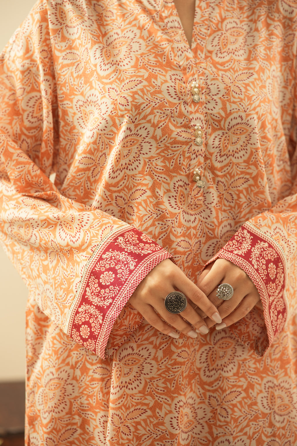 PRINTED CAMBRIC STITCHED 2 PIECE SUIT