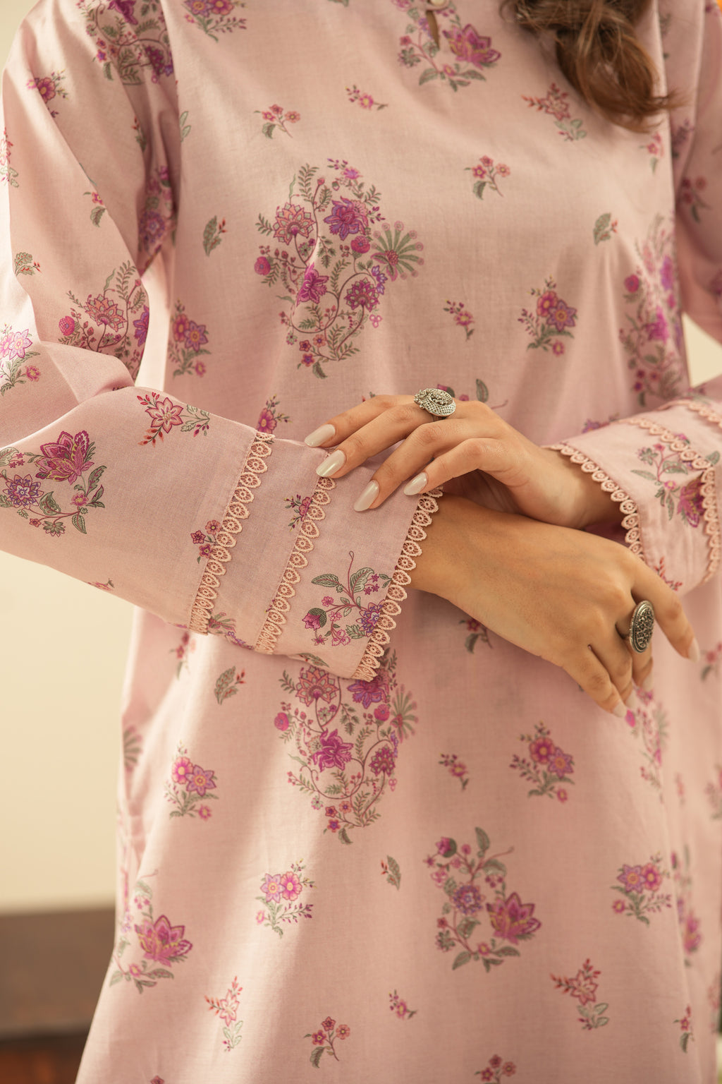 PRINTED CAMBRIC STITCHED 2 PIECE SUIT