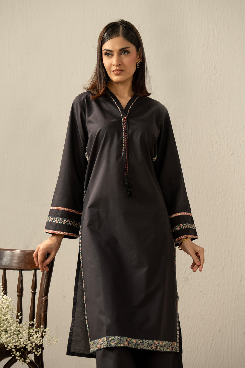 PRINTED CAMBRIC STITCHED 2 PIECE SUIT