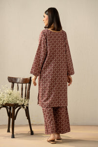 PRINTED COTTON LINEN VISCOSE STITCHED 2 PIECE SUIT